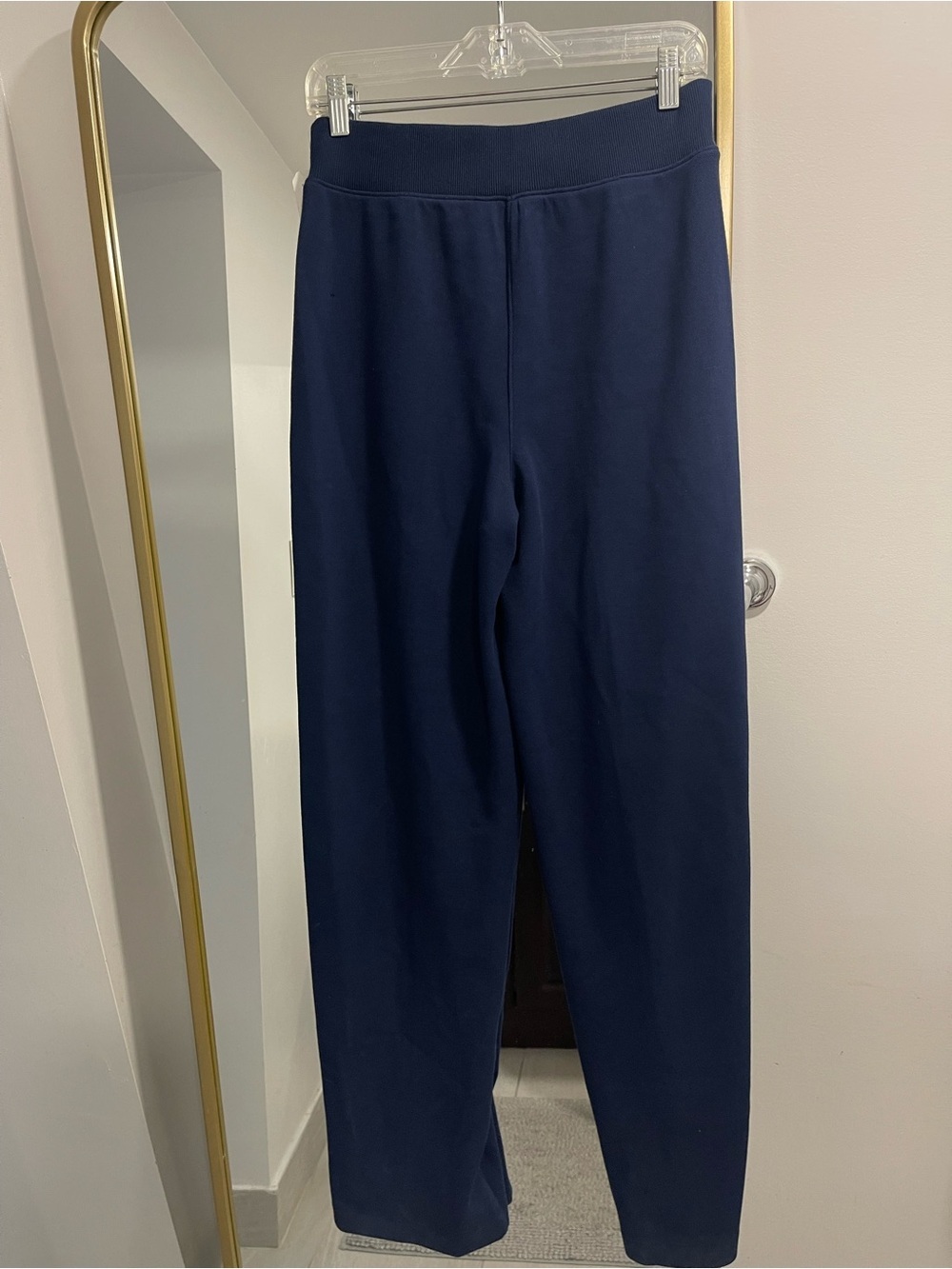 NWT SPANX Air Essentials Pique Straight Leg Pant navy blue high rise tall 34” - Picture 9 of 10
